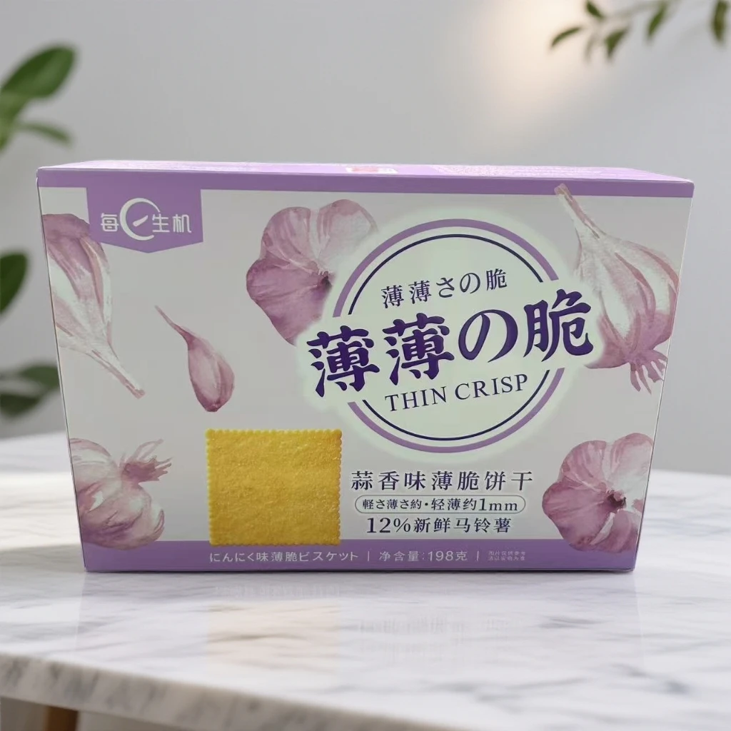 每日生机蒜香味薄脆饼干198g*2盒