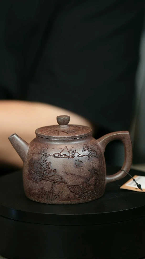 茶壶紫砂神*人H2143李琴溪山垂钓渔罩