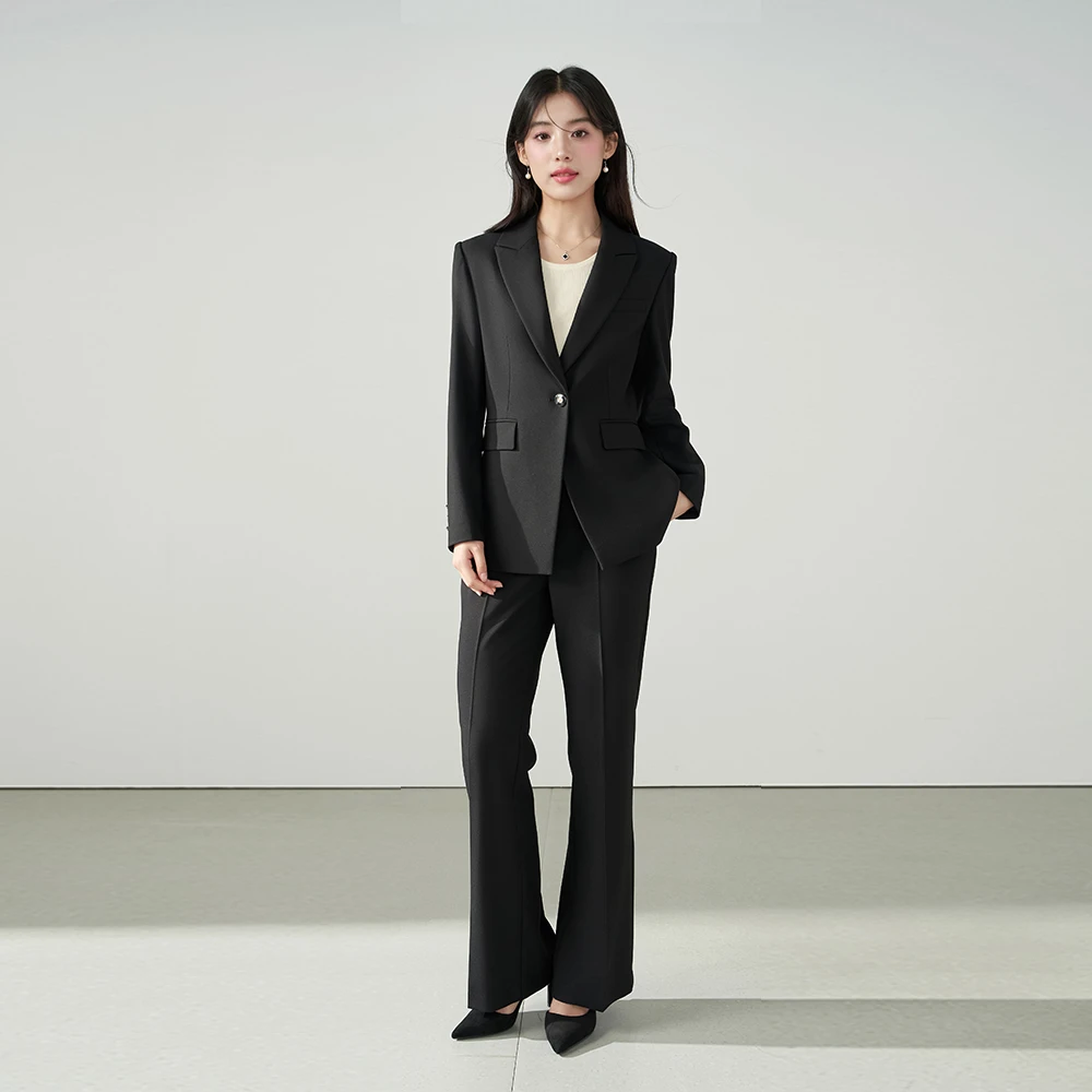 伯德小姐黑色职场西服外套女秋律师高级感正装职业装通勤西装套装