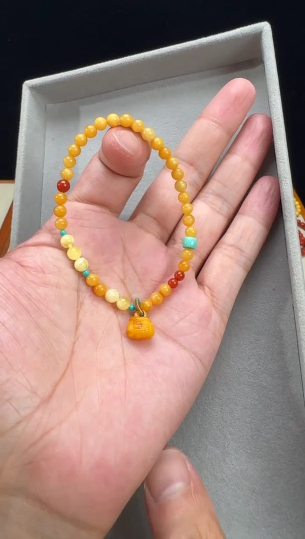 未镶嵌蜜蜡手链老花蜡