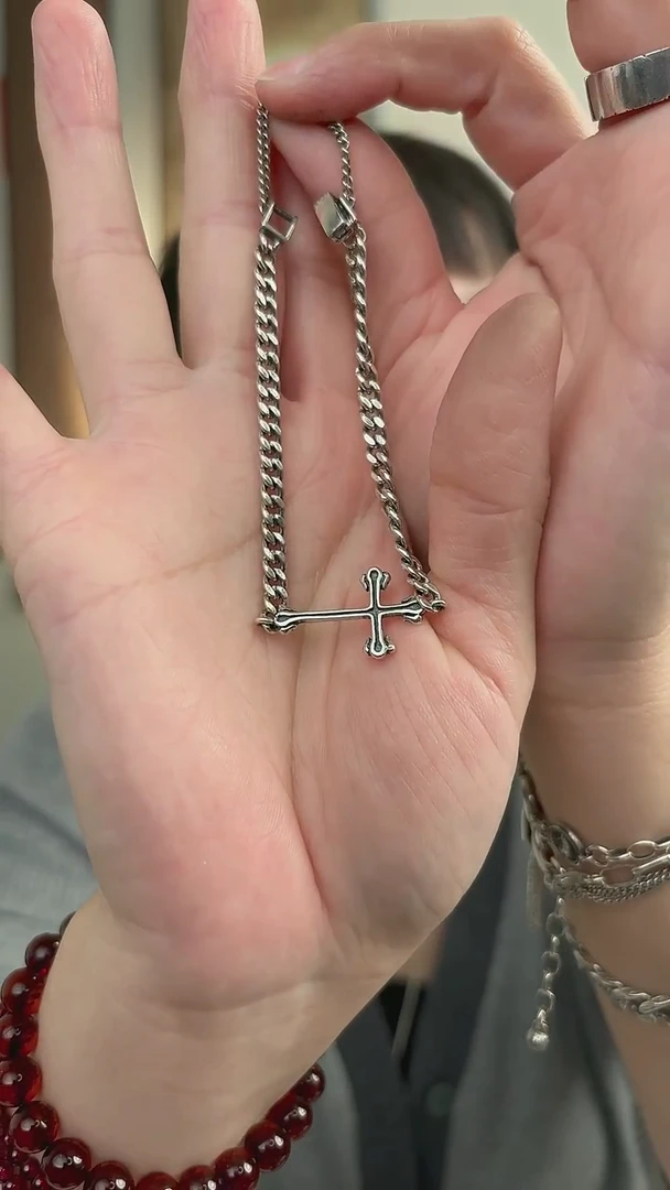 无925银纯银手链十字47