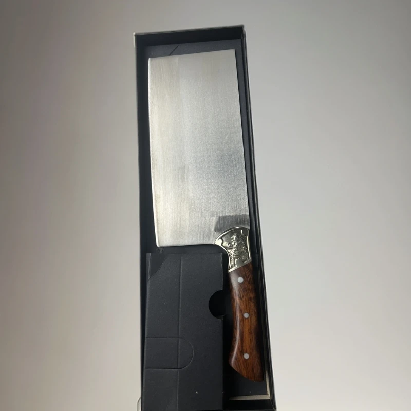 M390粉末钢中式切片蛇纹木手柄厨师商用家用耐用精美锋利