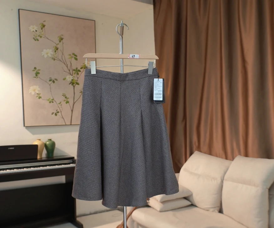 G241 早春新款千鸟格半身裙女 H61