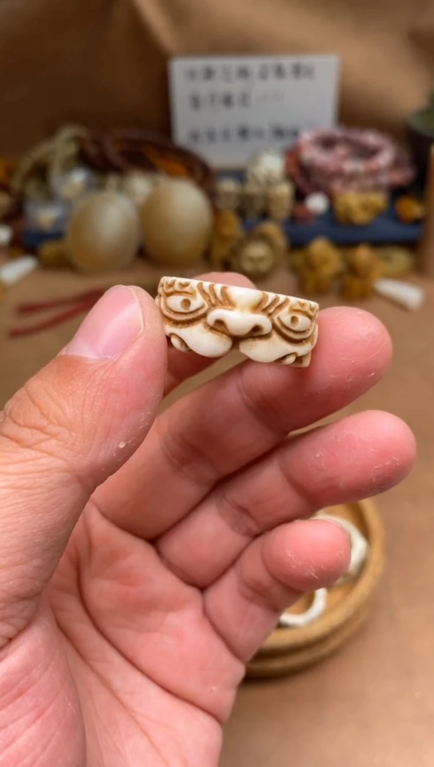 【闪购商品】牛骨其他P1078-23mm瑞兽扳指-有棕裂