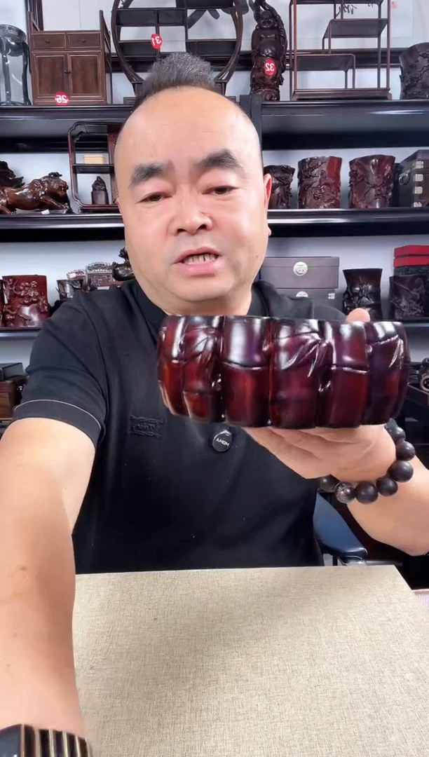 木竹节圆16老李红木工艺品