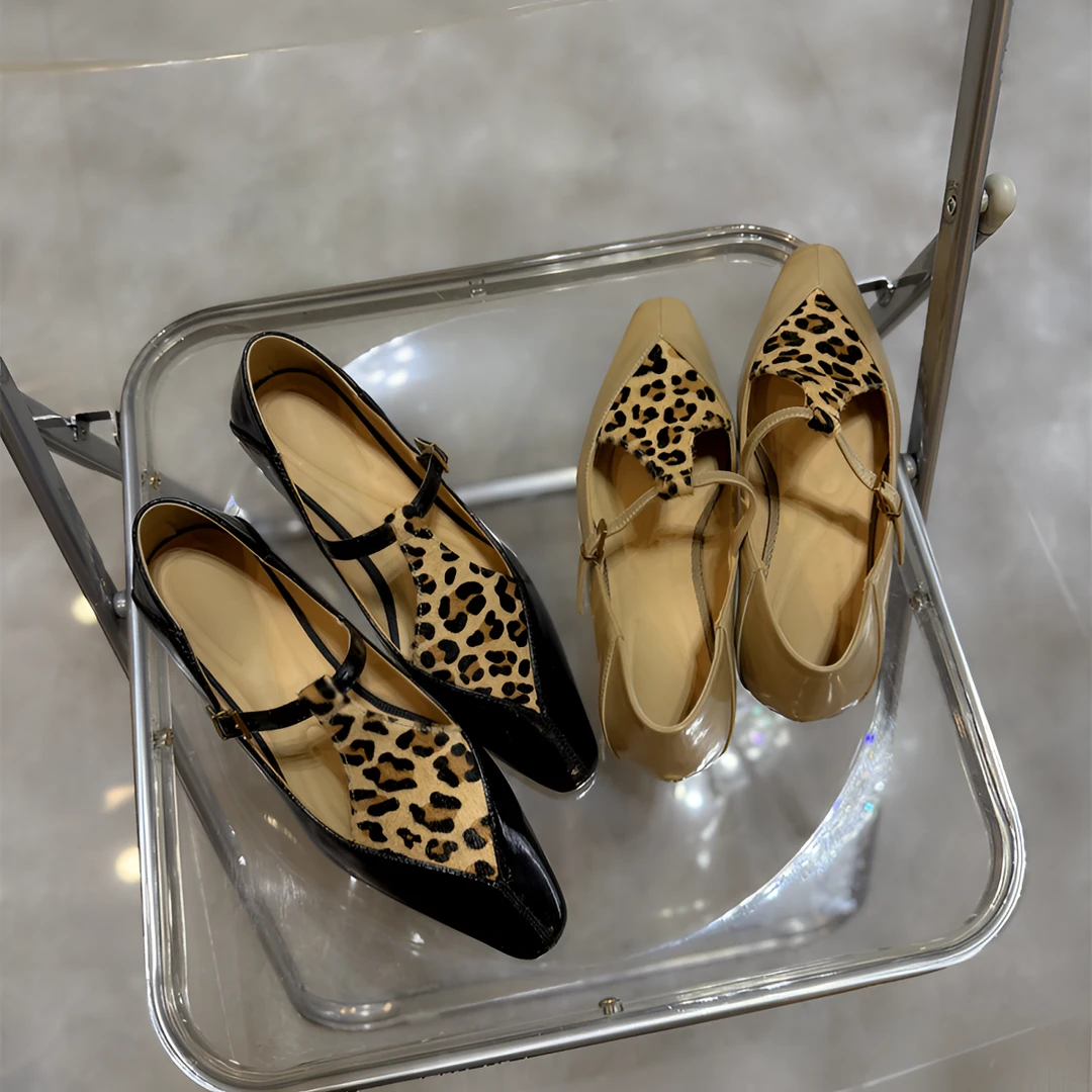 【欧若风】大码单鞋女2025新款法式气质软底低跟鞋舒适真皮玛丽珍鞋