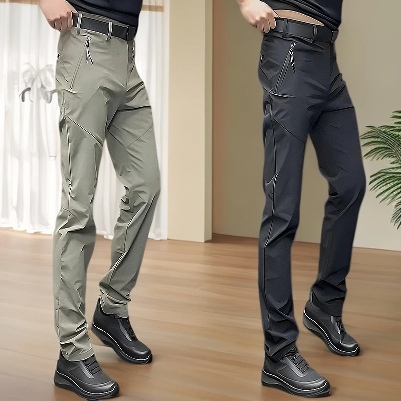 户外男款新款秋冬休闲冲锋裤潮流防风修身直筒裤男士痞帅休闲裤男