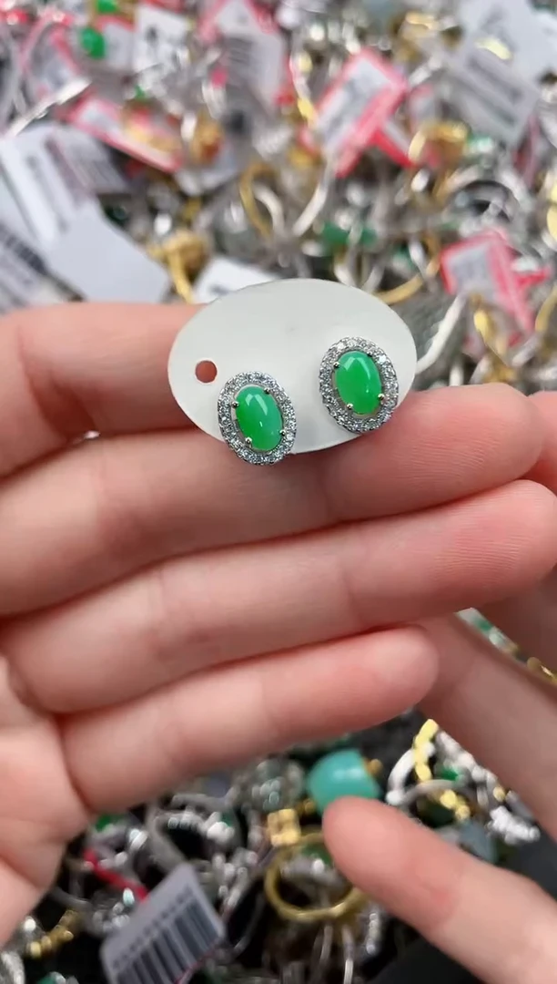 银S925镶嵌戒指翡翠555                  8