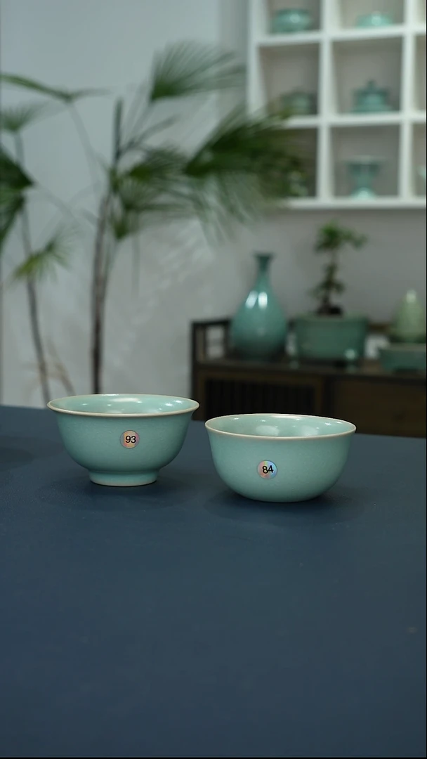 瓷片93号冰花鱼鳞单杯两只微瑕简包    洁