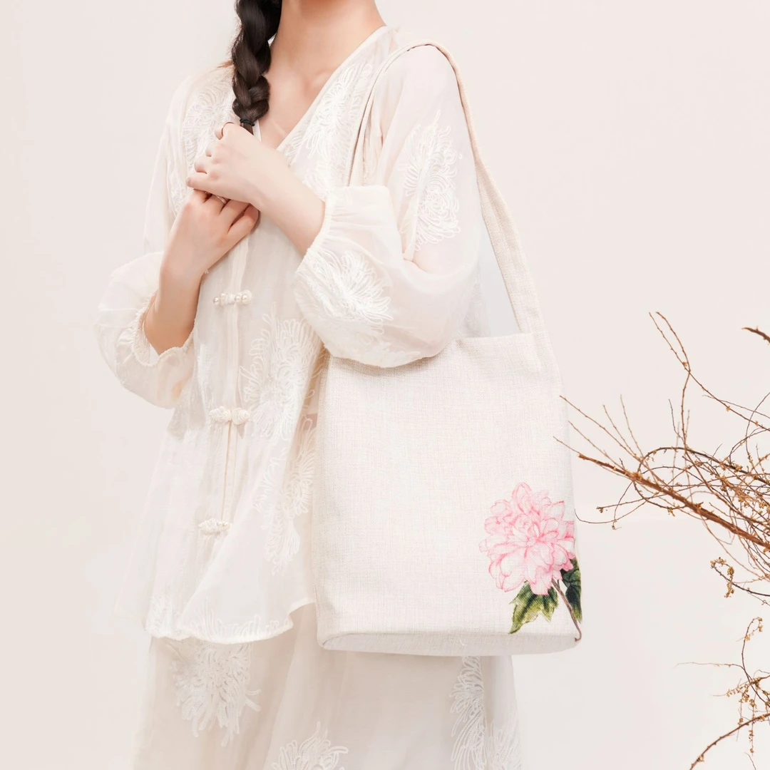 无则艺【亚麻水桶】芙蓉布包很艺术I小众百搭百搭休闲文艺水桶包