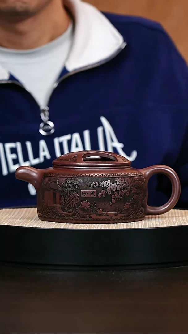 茶壶紫砂原矿紫砂壶牛盖莲子600cc