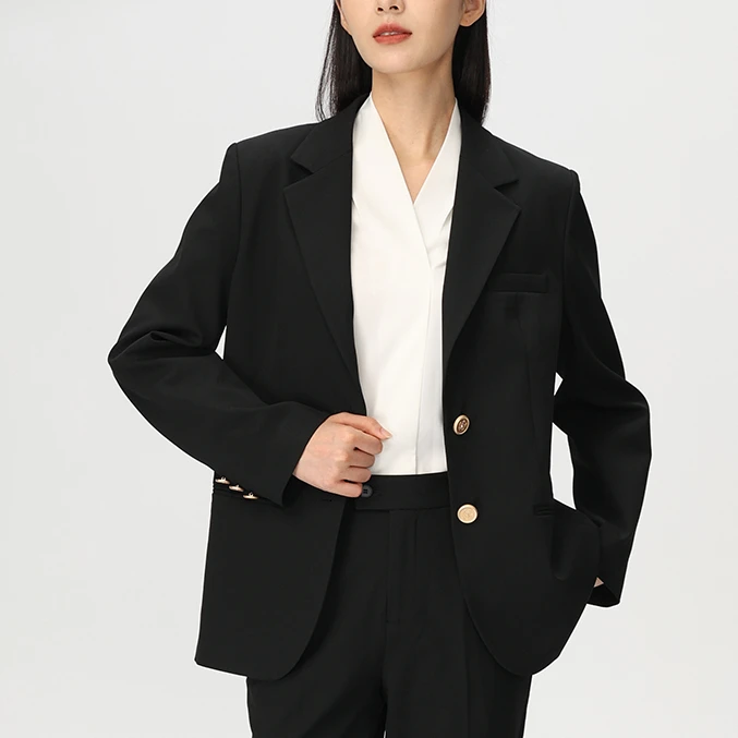 鸿裁定制职业轻职风单排扣长袖外套西装职场气质春季通勤正装春秋