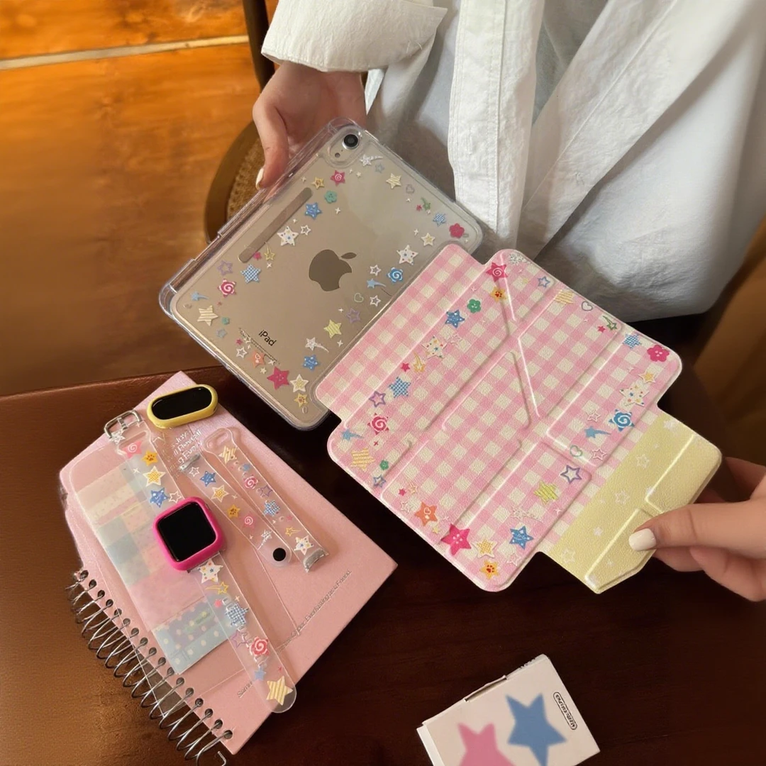 格子星星适用小米Pad7保护套11.2英寸带笔槽小米5/6Pro平板壳磁吸