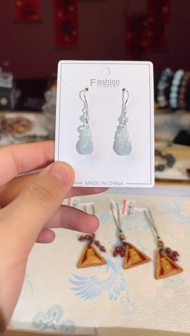 【闪购商品】翡翠耳饰银S925镶嵌A89耳钉