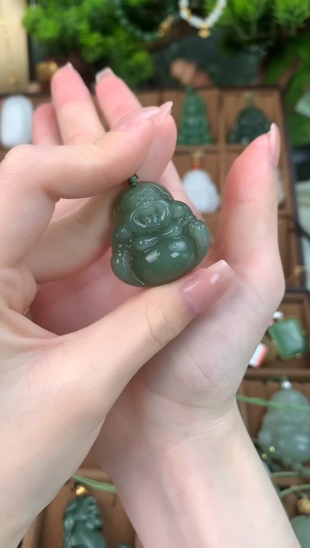 颈饰未镶嵌和田玉无****心吊坠30mm