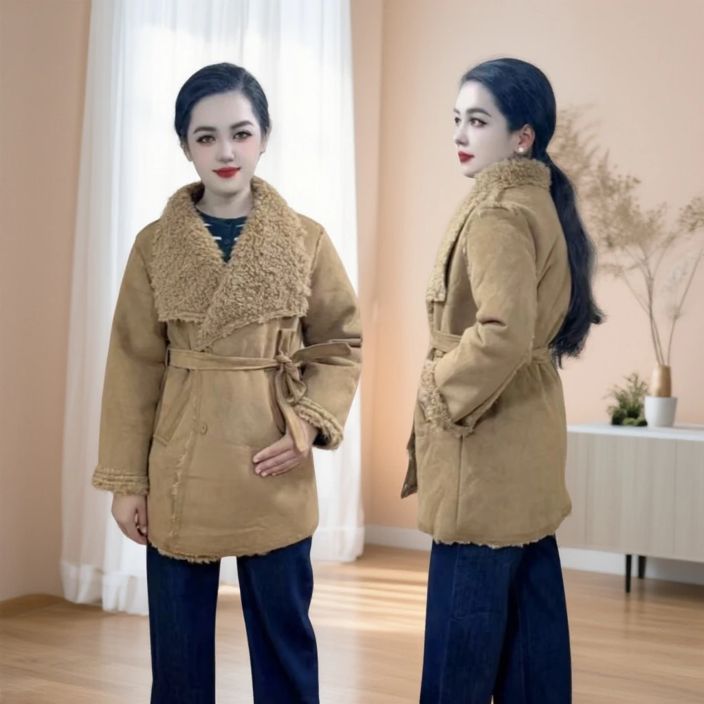 新疆包邮 801时尚休闲百搭中长款加绒加厚保暖冬季连帽韩版翻领