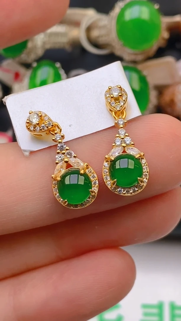 翡翠戒指银S925镶嵌天然