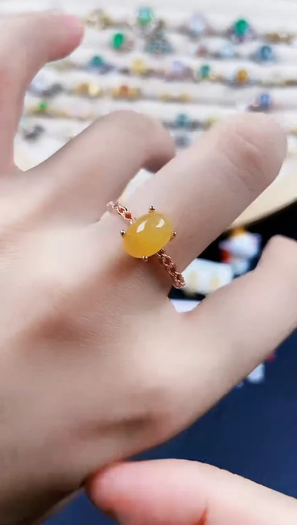 翡翠戒指银S925镶嵌123879