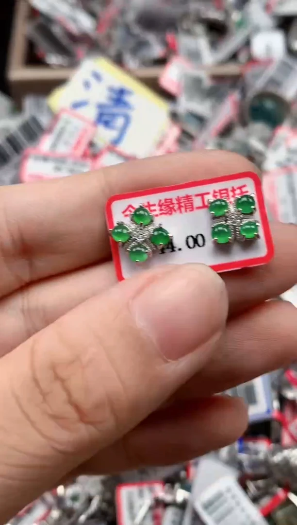 银S925镶嵌戒指翡翠天然A货缅甸翡翠