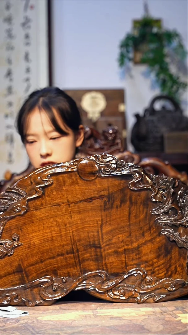 金丝楠【42】可改干/湿泡款 精品满花 一木整雕 纯干金丝楠茶盘