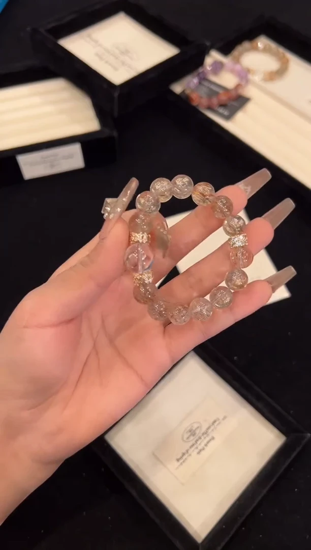 【闪购商品】水晶手链合金黑金超手链x1424