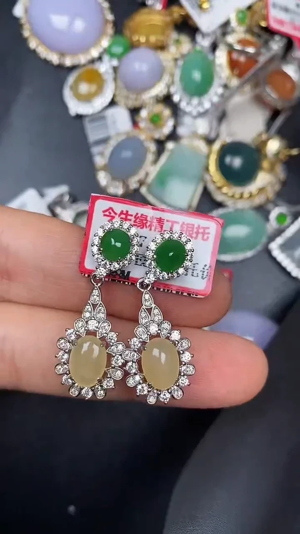 银S925镶嵌戒指翡翠3240