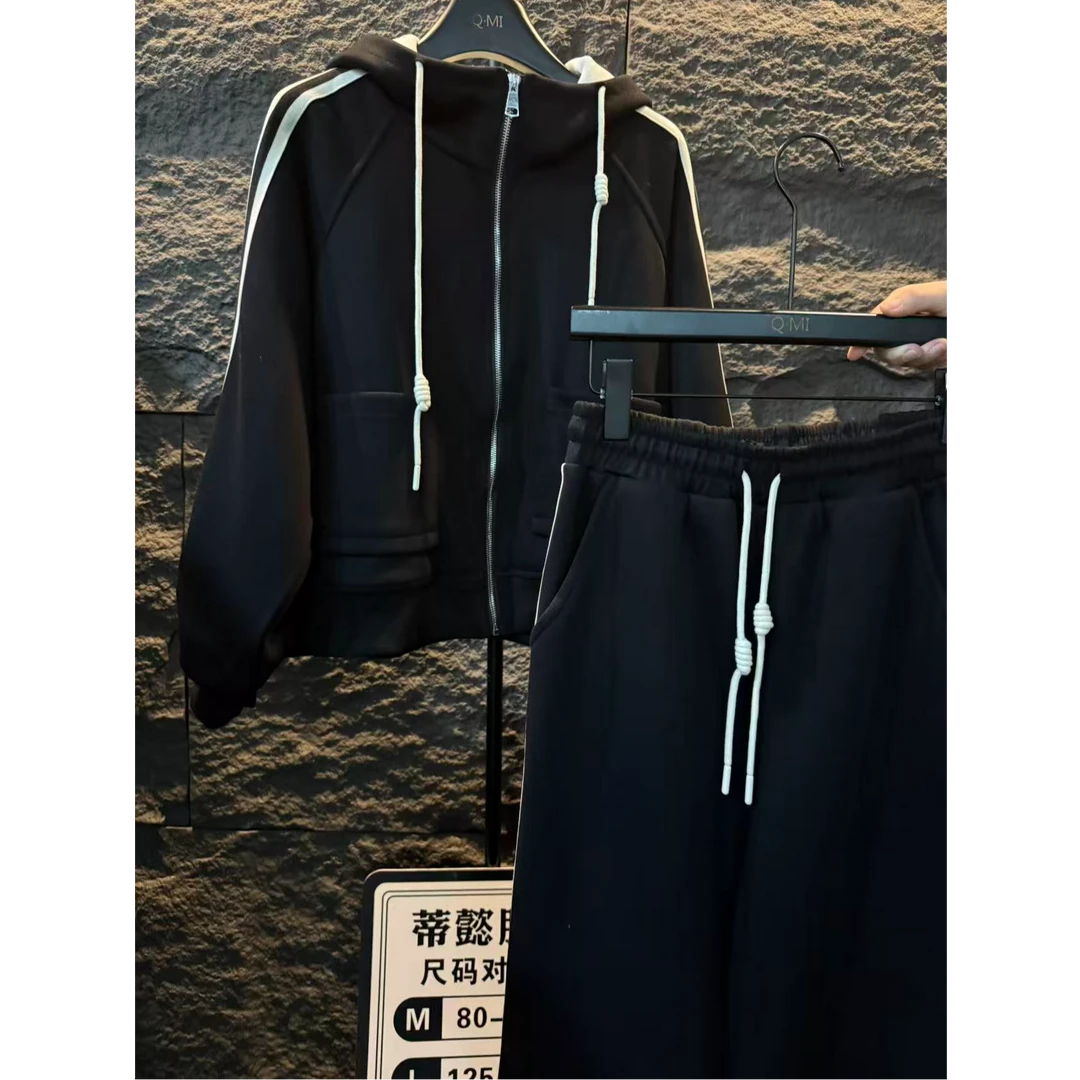 MIQIYMI休闲风时尚套装连帽潮流宽松短裤套装裤子百搭休闲裤Q0026