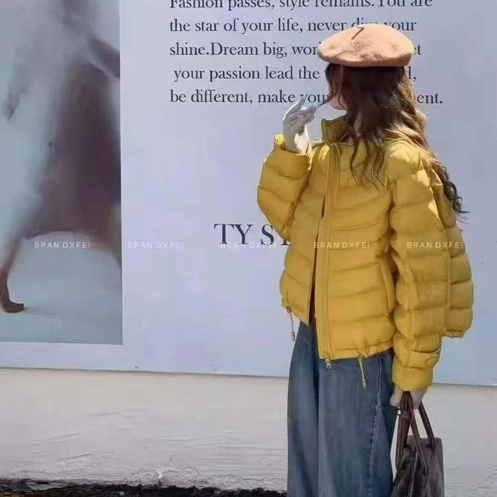 韩版纯色短款棉服立领宽松型插肩袖防水时尚保暖