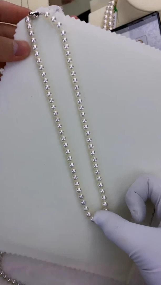 银S925镶嵌DA海水珍珠 GD006 6-6.5 rose串链带大证