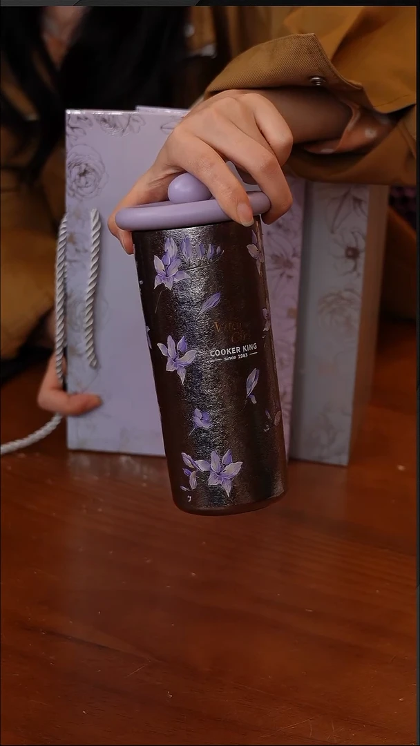 陶90-炊大皇钛杯纯钛 520ml鸢尾秘境(紫)