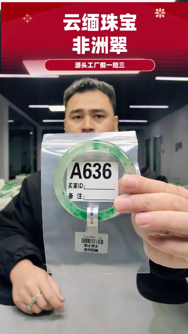 未镶嵌手镯石英质玉（非洲翠）61圈口A636