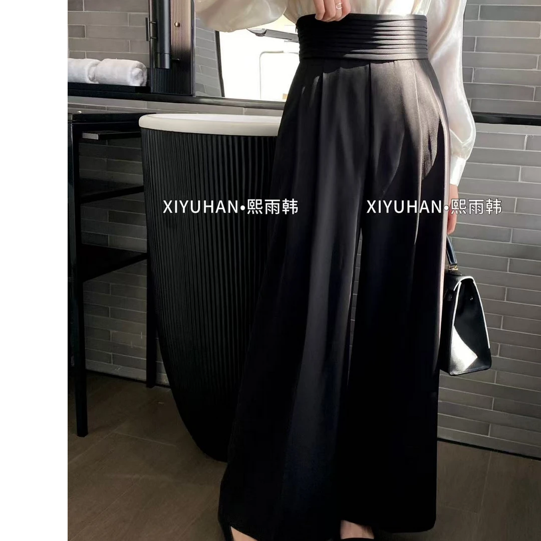 高腰显瘦阔腿裤 拖地梨形身材遮肉显瘦