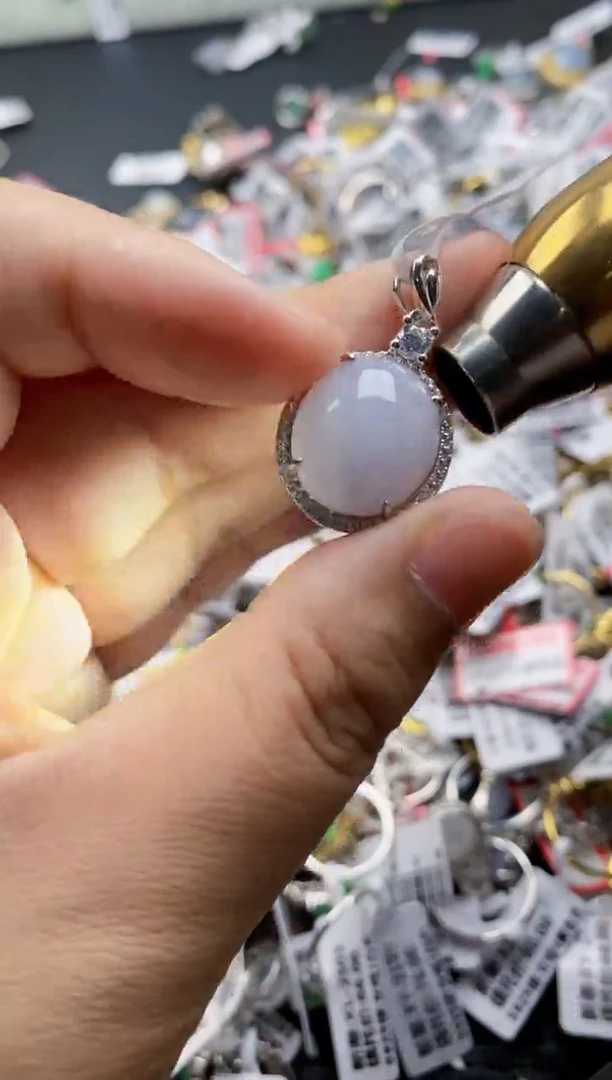 翡翠戒指银S925镶嵌4444---8