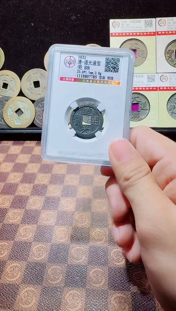 铜A463公博道光通宝88分宝泉母钱7785(斐龍)