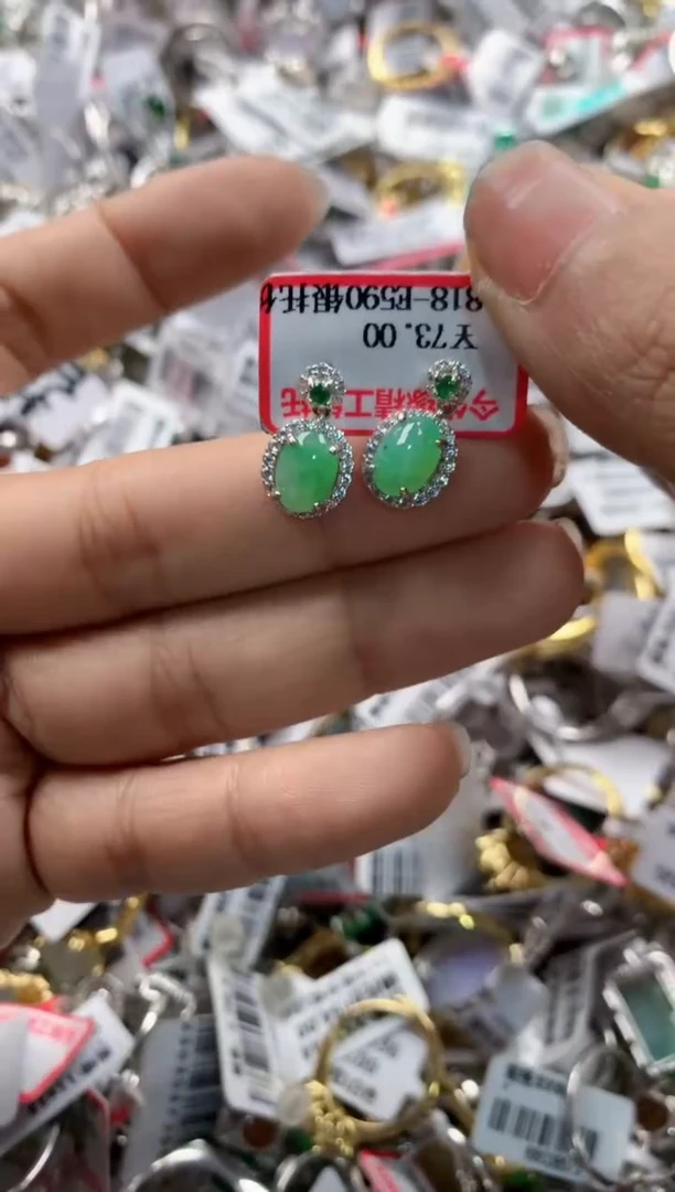 银S925镶嵌戒指翡翠11        3