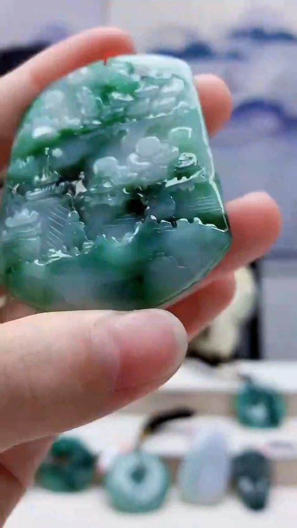 未镶嵌定制翡翠4852lr-毛货挂件66