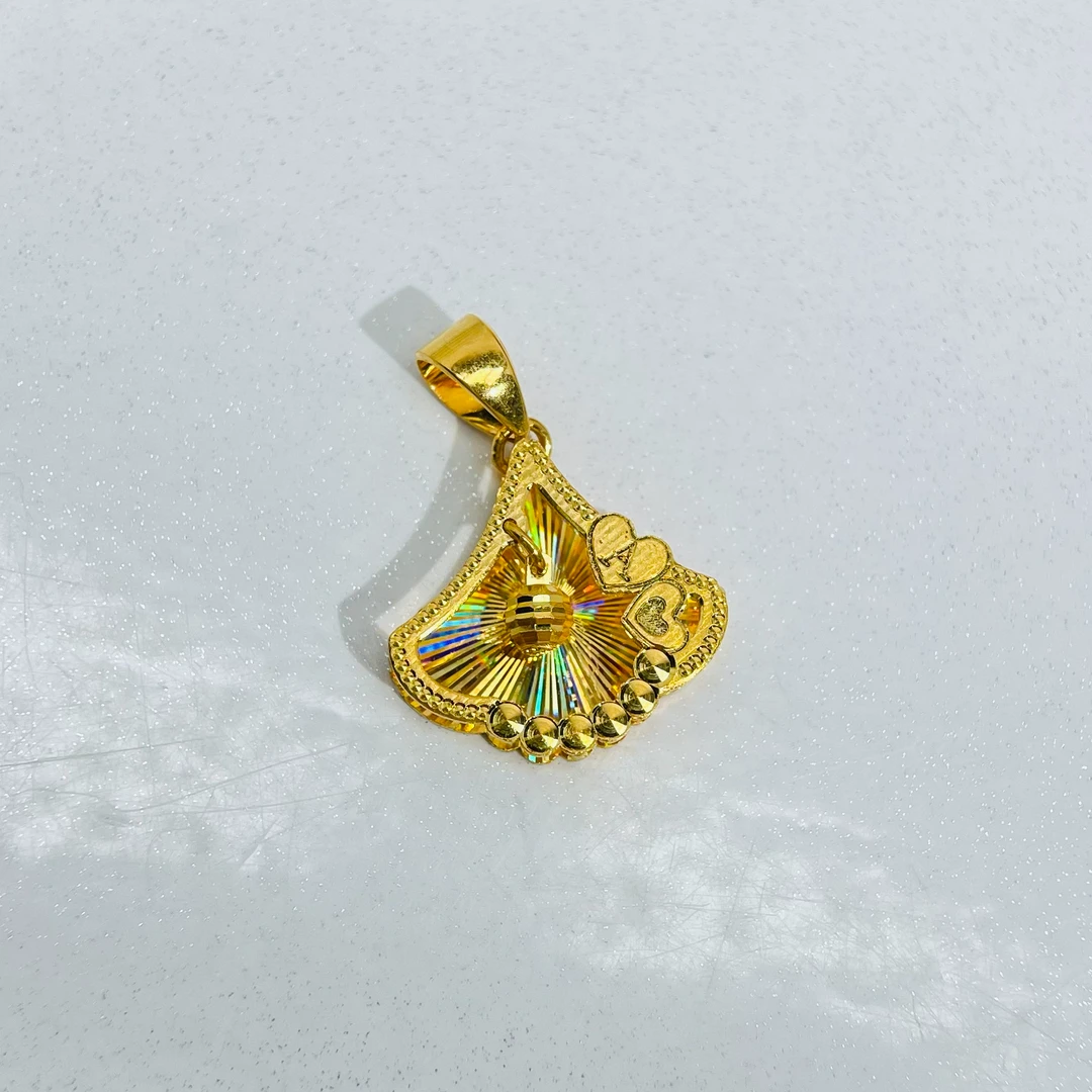 足金999 七彩小裙子吊坠