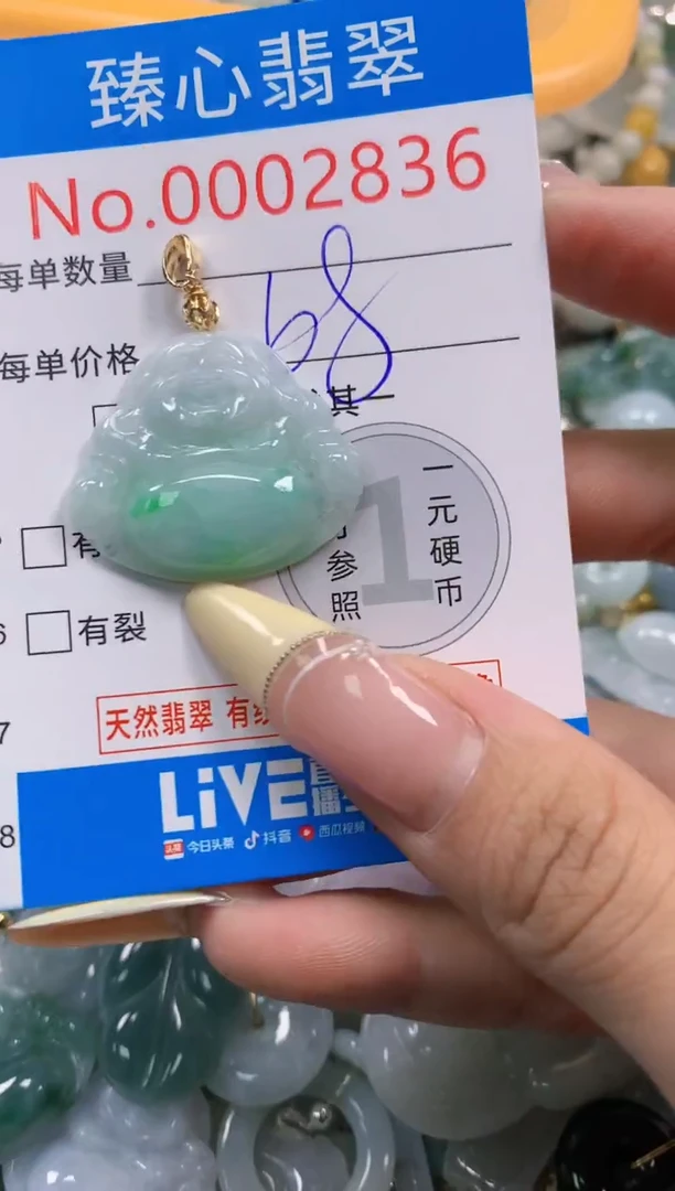 翡翠未镶嵌颈饰含绳0002836