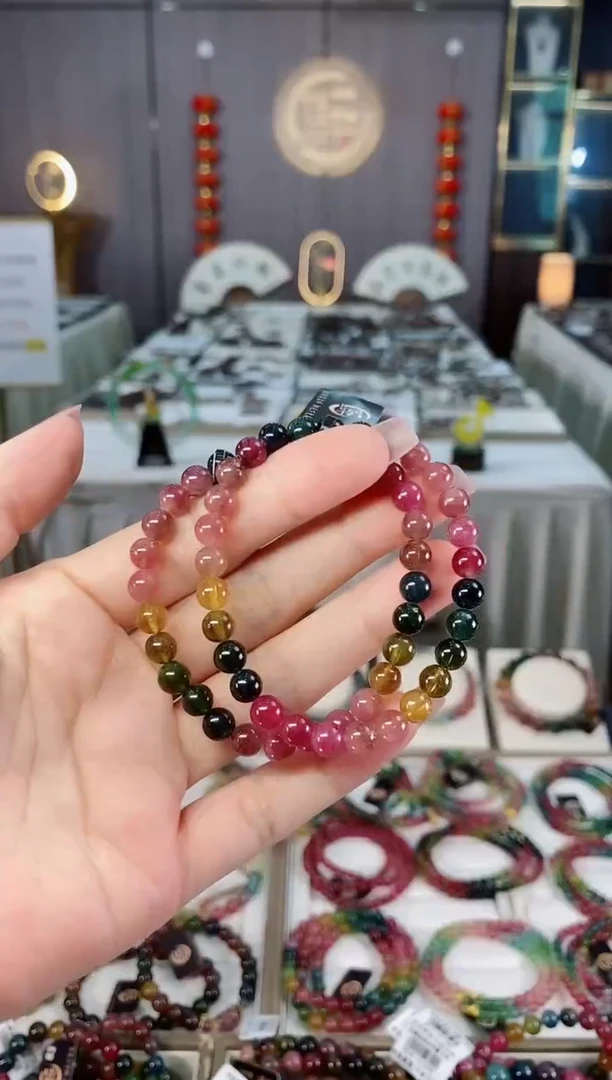 未镶嵌收藏级老矿碧玺单圈手串6mm+碧玺hon多样性发一条