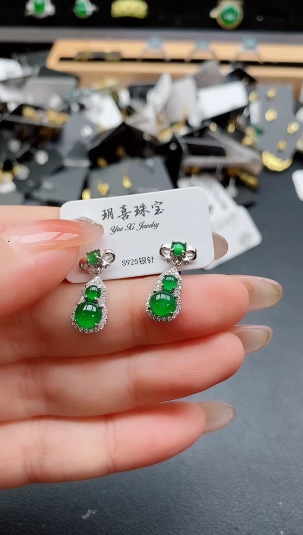 银S925镶嵌戒指翡翠1