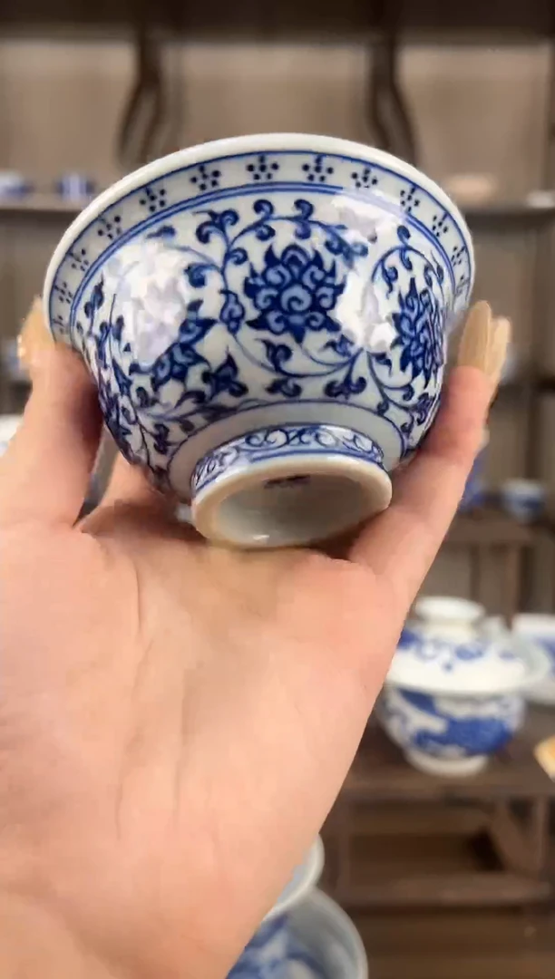 摆件陶景德镇手工手绘陶瓷单杯