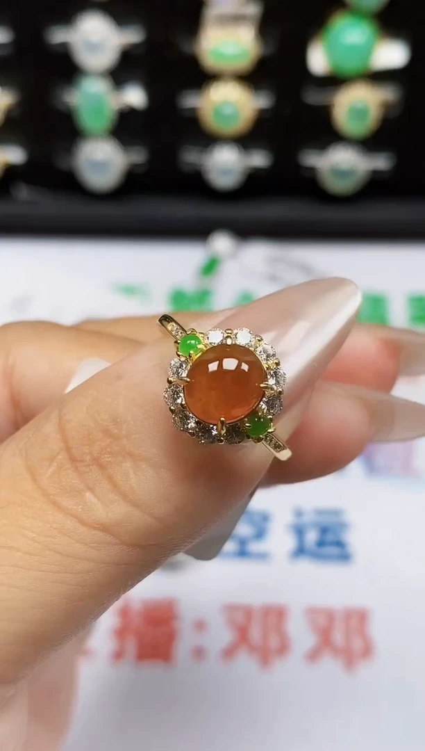 银S925镶嵌戒指翡翠1513