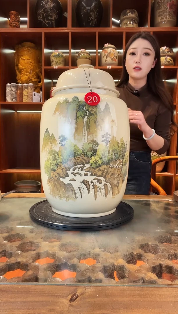 罐廖渊涵作品山水大号缸@20