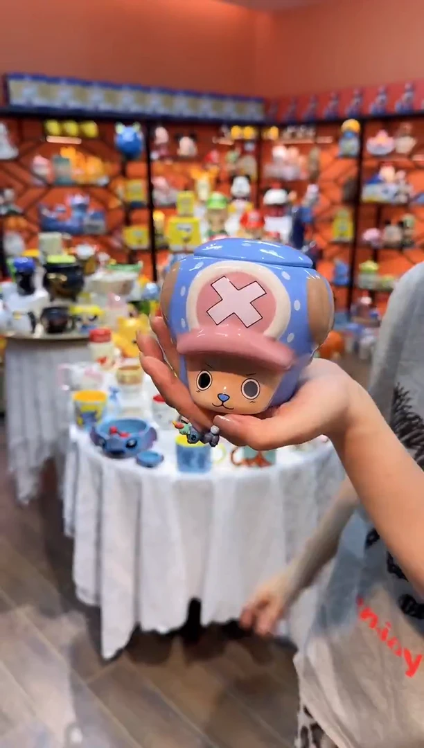 瓷片@@海贼王乔巴陶瓷带盖杯