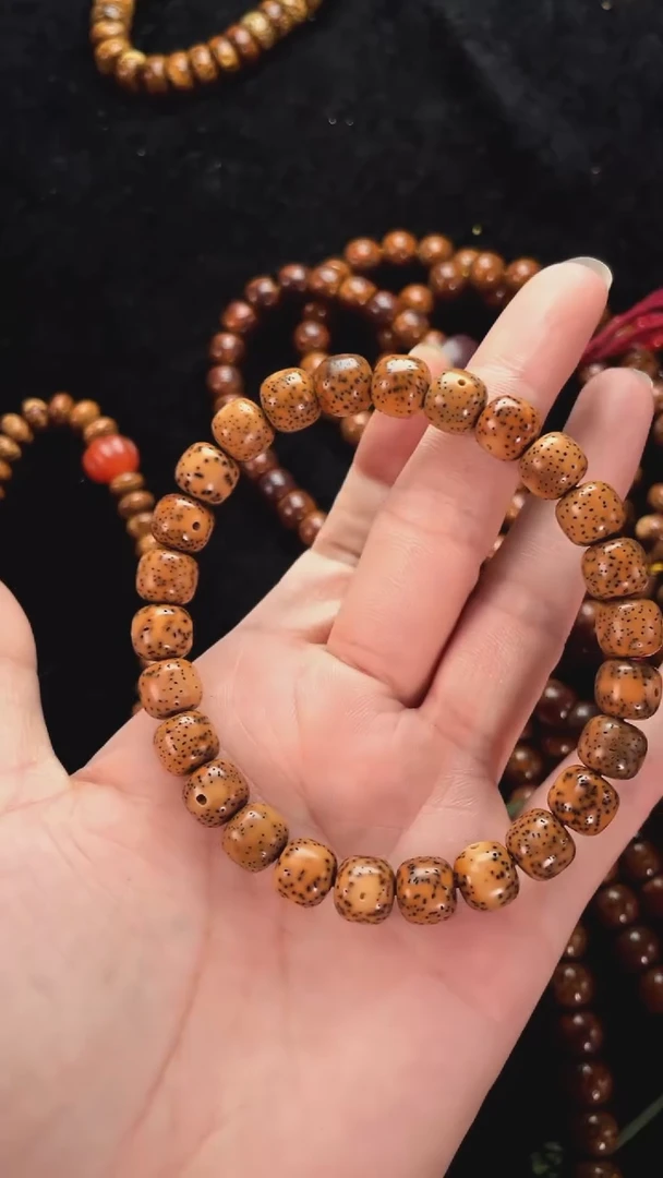 星月菩提手串精工级浅珀桶珠手串9*8