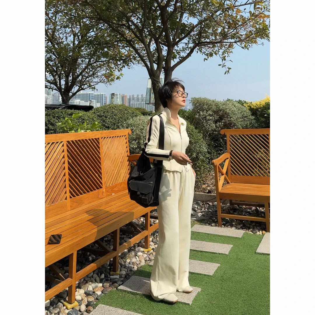 【机场套装】私服分享版型极赞  设计师款春秋针织休闲出街运动套装