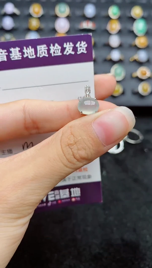 银S925镶嵌戒指翡翠0