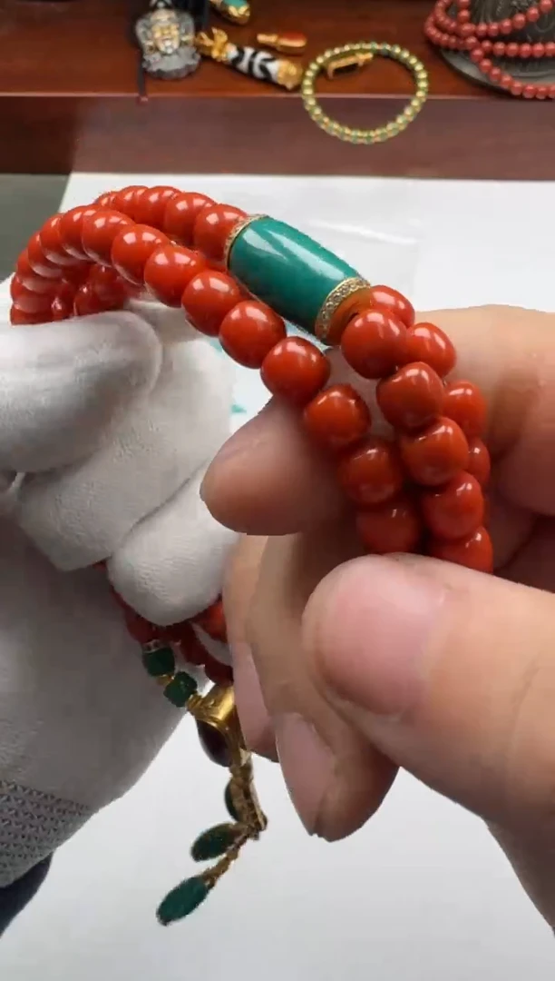 【闪购商品】南红玛瑙手串手串18K金镶嵌手串手串108