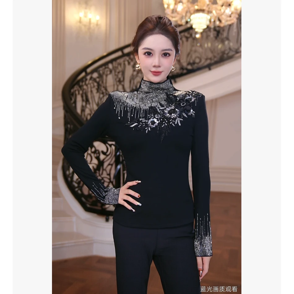 【芙娜妮】加绒针织设计感百搭气质上衣高级感重工秋冬女F2530982A