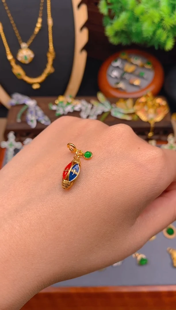 【闪购商品】翡翠吊坠(不含链)银S925镶嵌五路财神